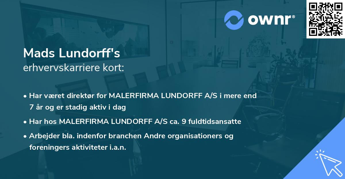 Mads Lundorff's erhvervskarriere kort