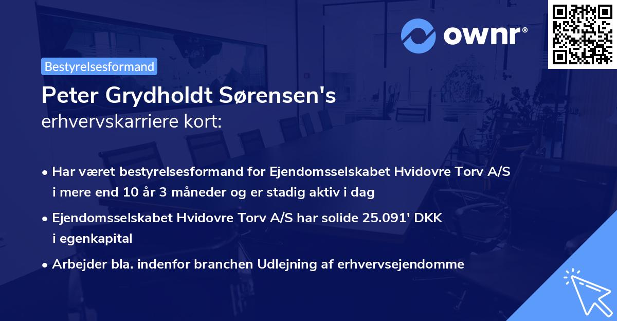 Peter Grydholdt Sørensen's erhvervskarriere kort