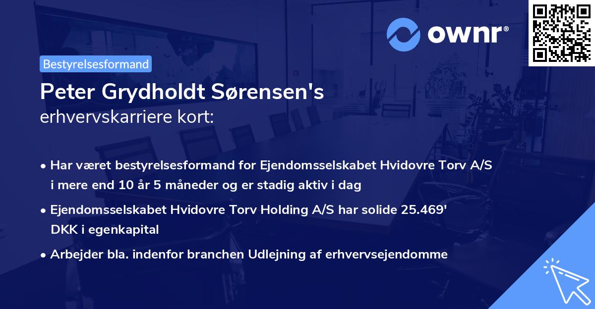 Peter Grydholdt Sørensen's erhvervskarriere kort
