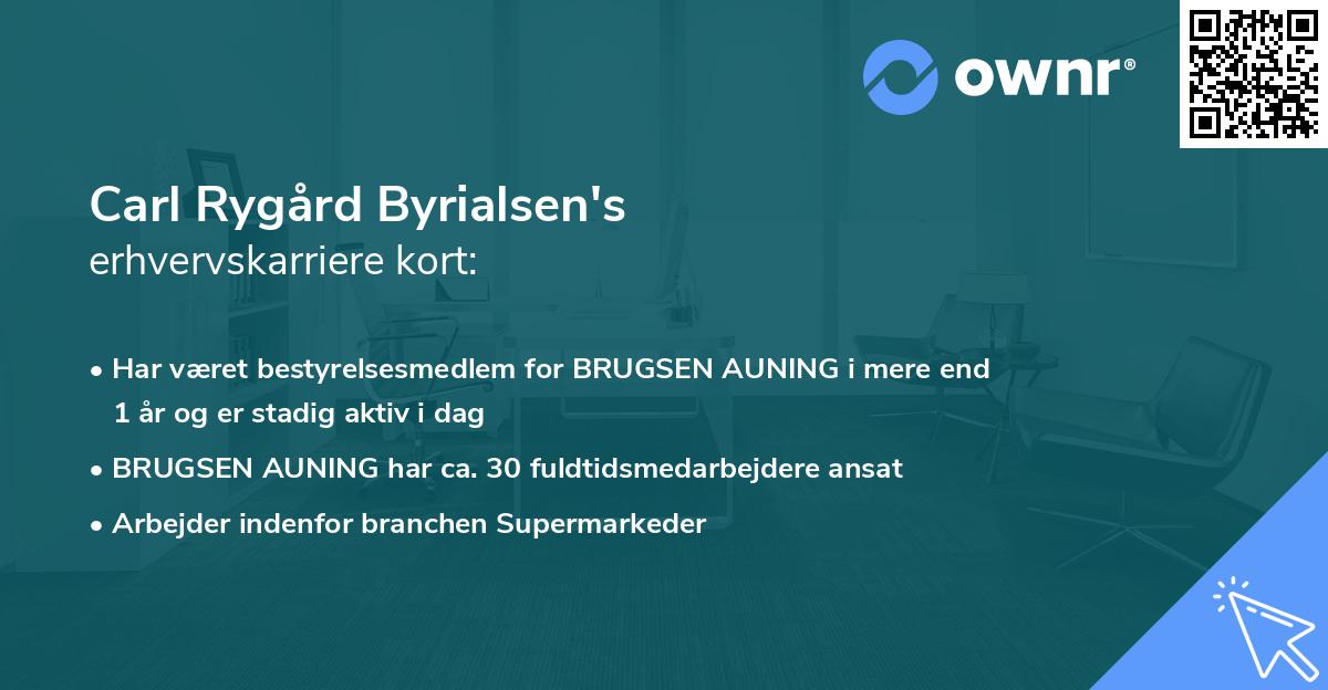 Carl Rygård Byrialsen's erhvervskarriere kort