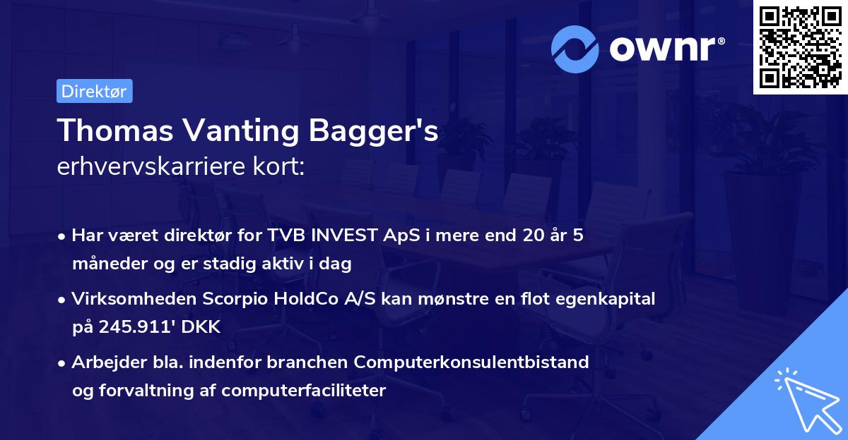 Thomas Vanting Bagger's erhvervskarriere kort