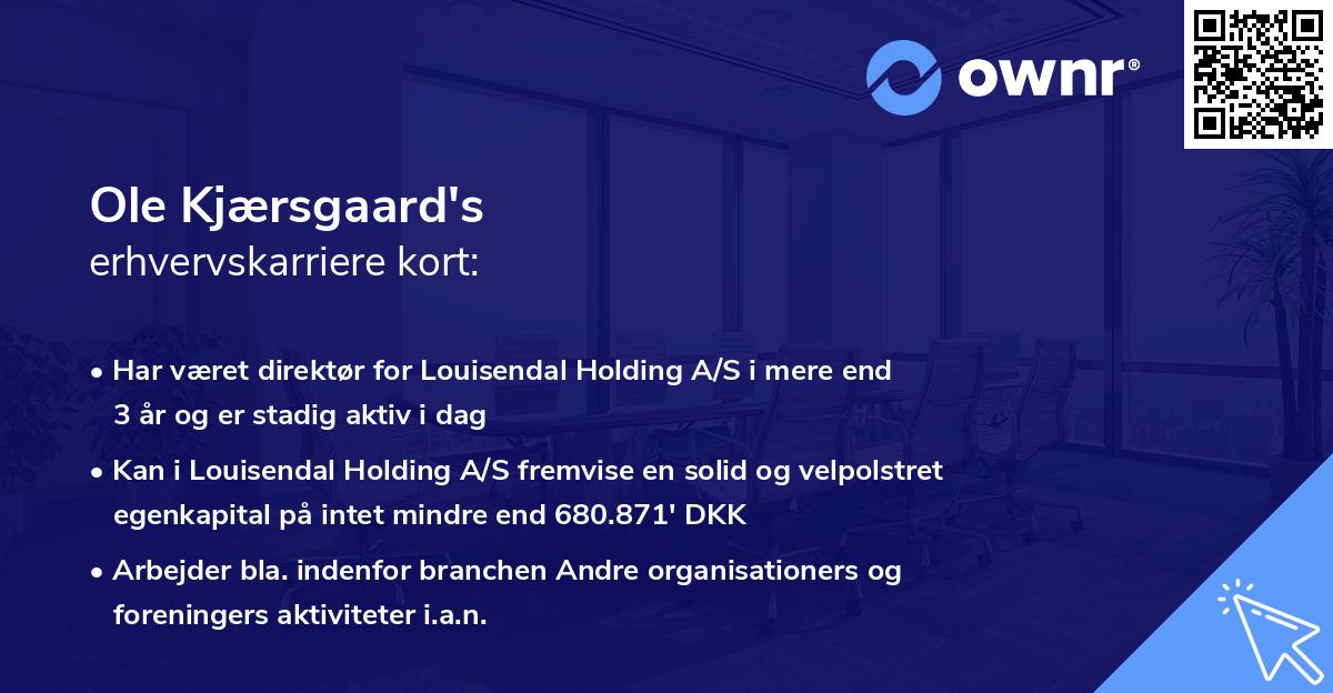 Ole Kjærsgaard's erhvervskarriere kort