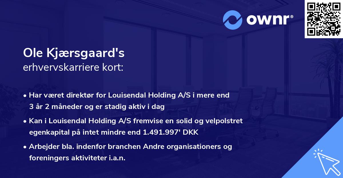 Ole Kjærsgaard's erhvervskarriere kort