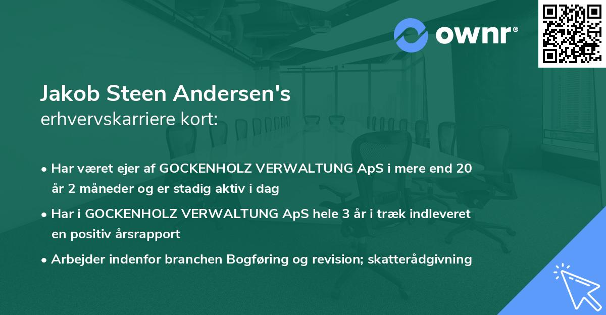 Jakob Steen Andersen's erhvervskarriere kort