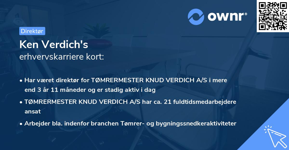 Ken Verdich's erhvervskarriere kort