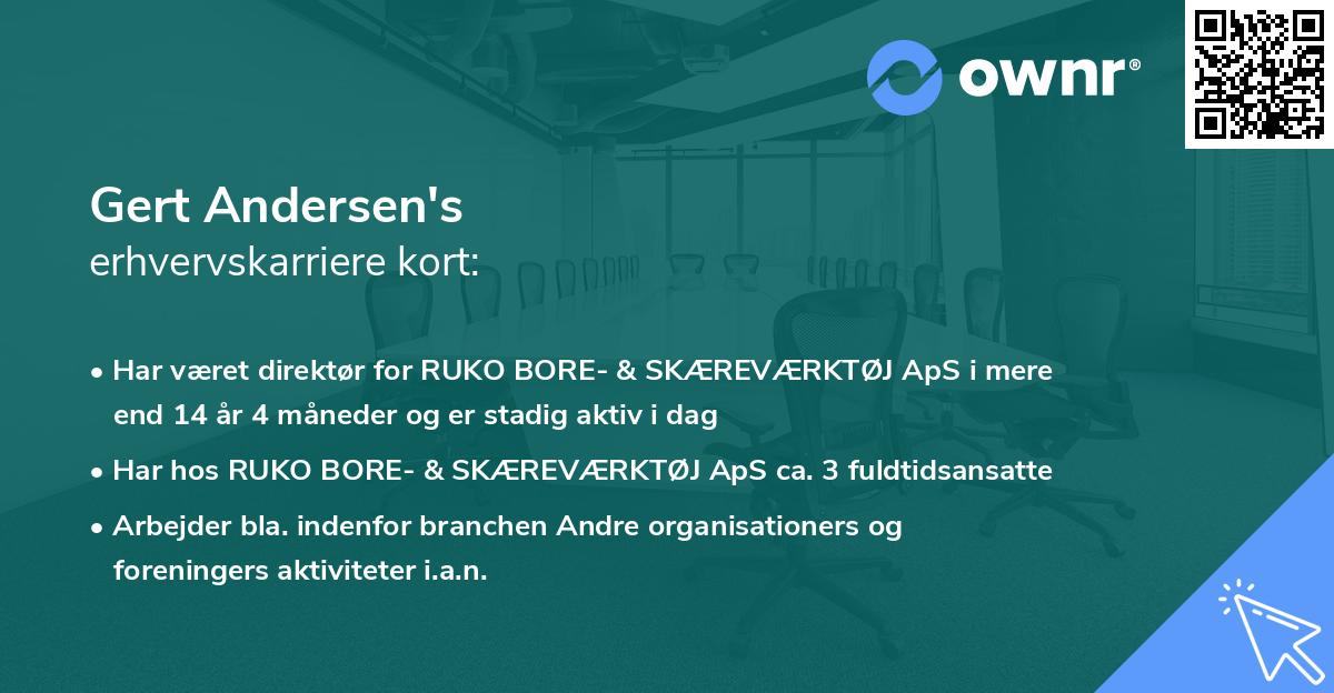 Gert Andersen's erhvervskarriere kort