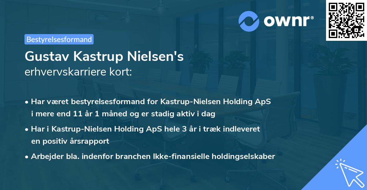 Gustav Kastrup Nielsen's erhvervskarriere kort