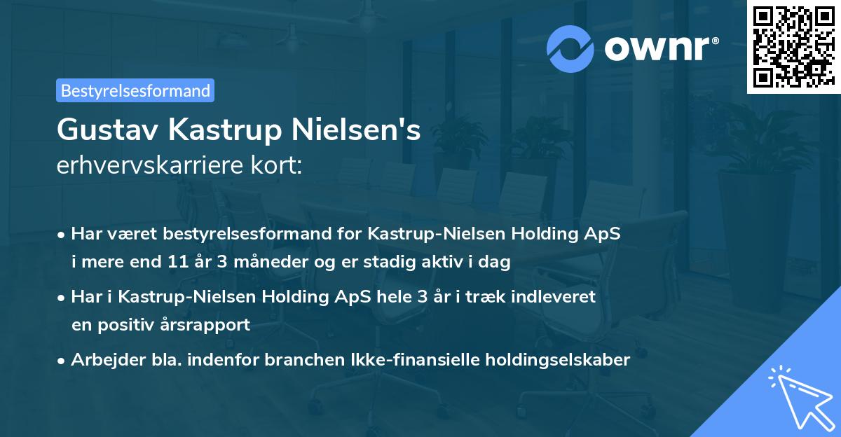 Gustav Kastrup Nielsen's erhvervskarriere kort