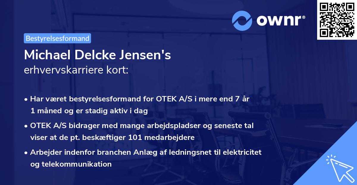 Michael Delcke Jensen's erhvervskarriere kort