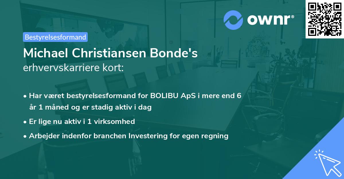 Michael Christiansen Bonde's erhvervskarriere kort