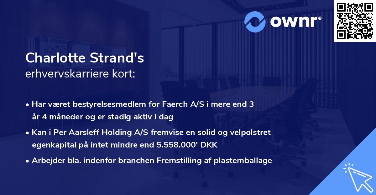 Charlotte Strand's erhvervskarriere kort