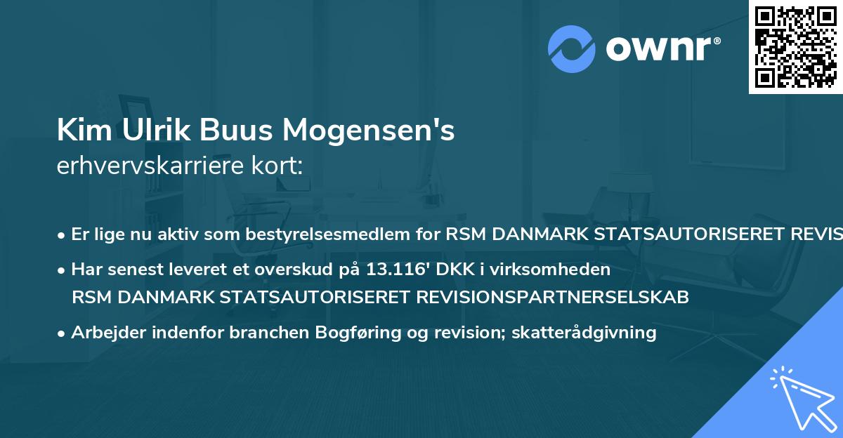 Kim Ulrik Buus Mogensen's erhvervskarriere kort