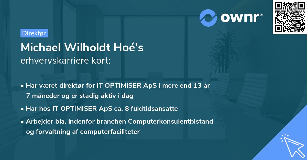 Michael Wilholdt Hoé's erhvervskarriere kort