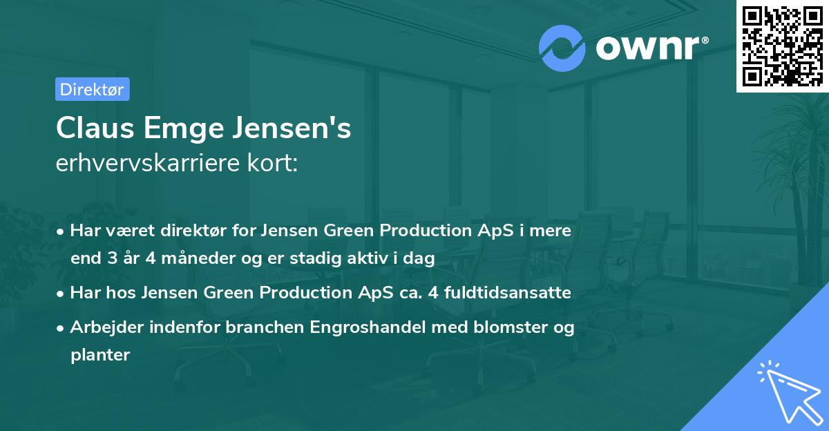 Claus Emge Jensen's erhvervskarriere kort