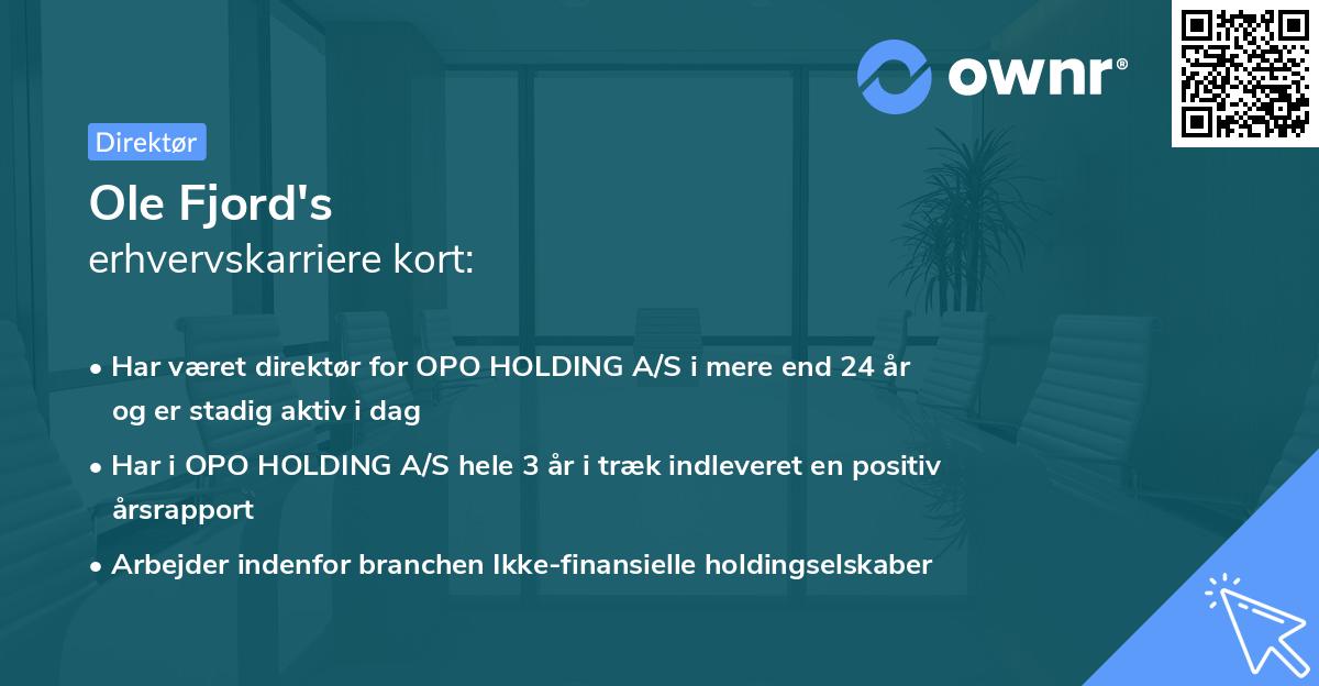 Ole Fjord's erhvervskarriere kort