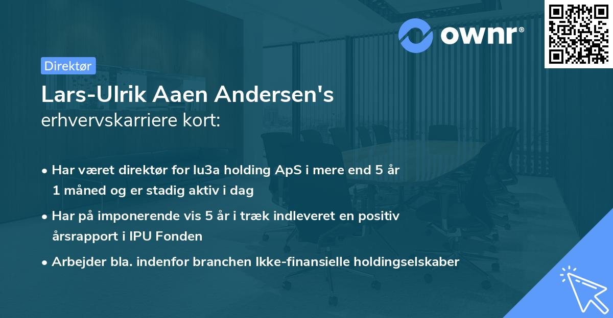 Lars-Ulrik Aaen Andersen's erhvervskarriere kort