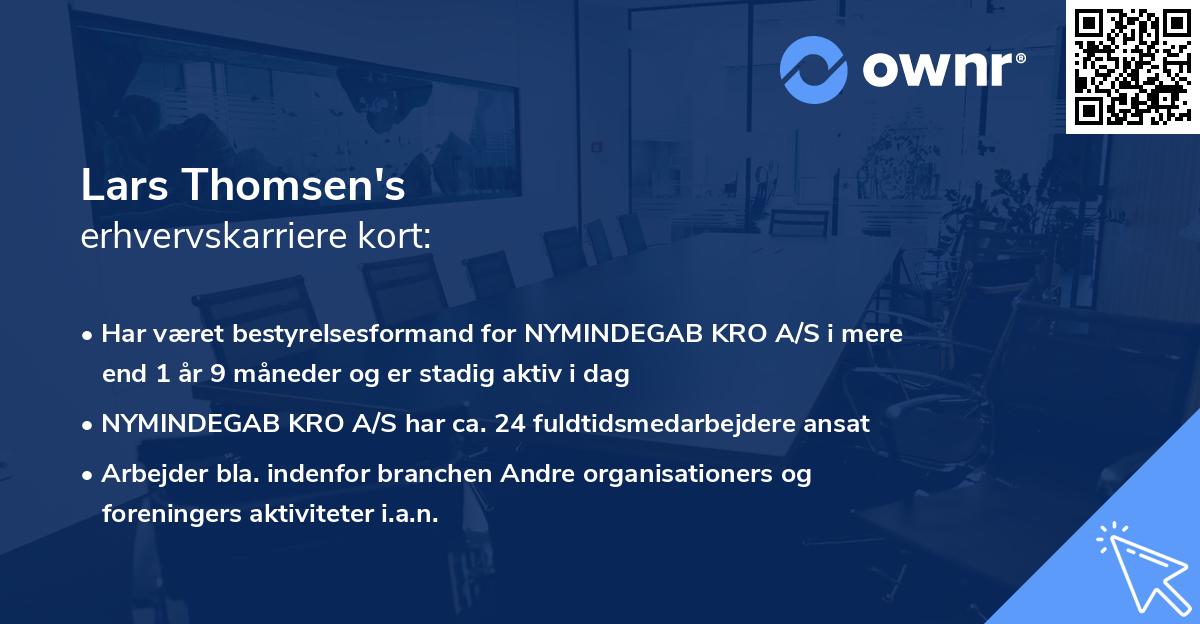 Lars Thomsen's erhvervskarriere kort