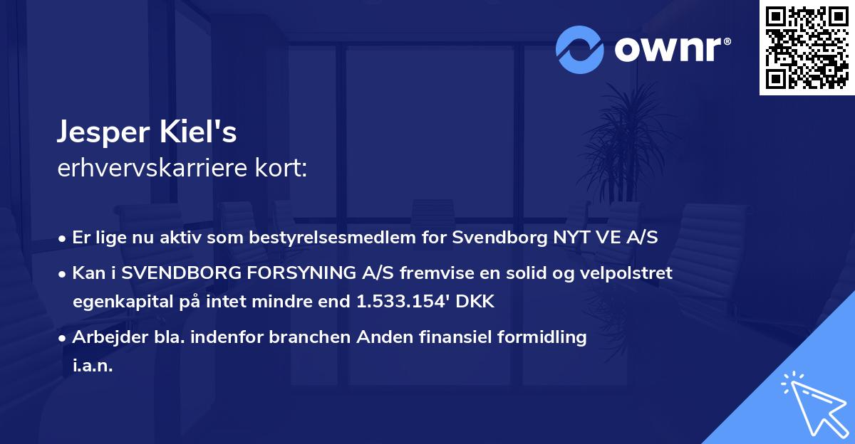 Jesper Kiel's erhvervskarriere kort