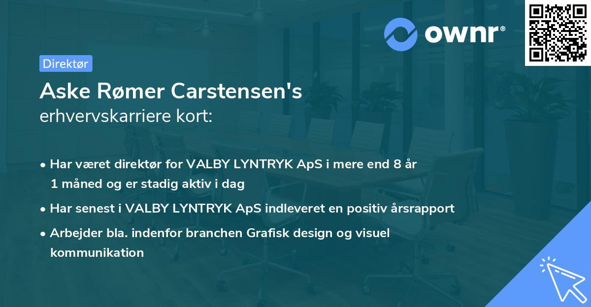 Aske Rømer Carstensen's erhvervskarriere kort