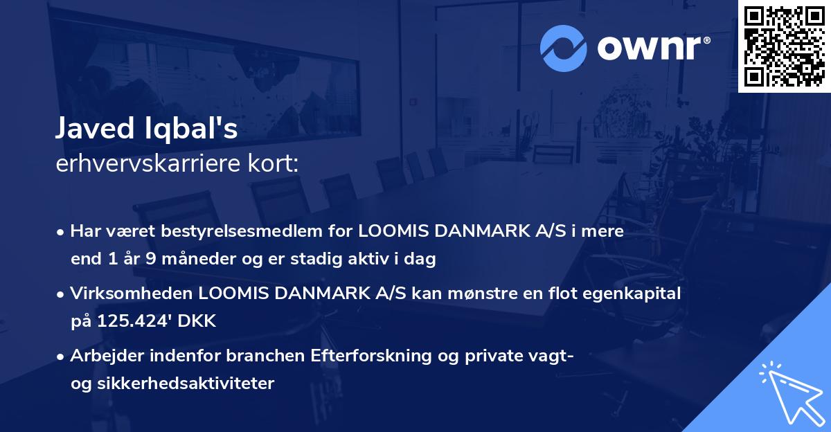 Javed Iqbal's erhvervskarriere kort