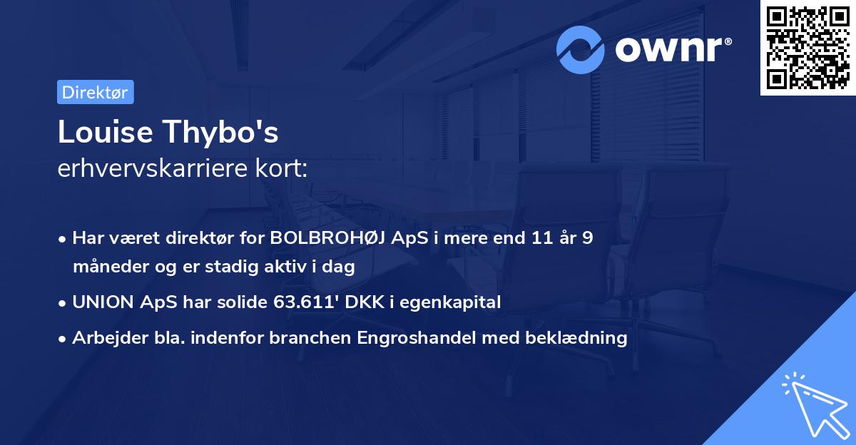 Louise Thybo's erhvervskarriere kort