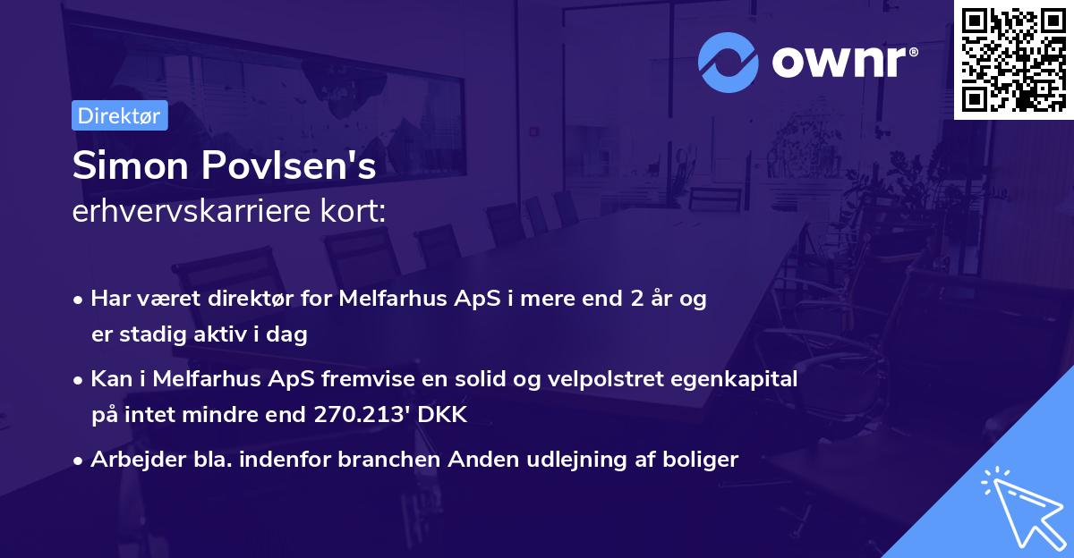Simon Povlsen's erhvervskarriere kort