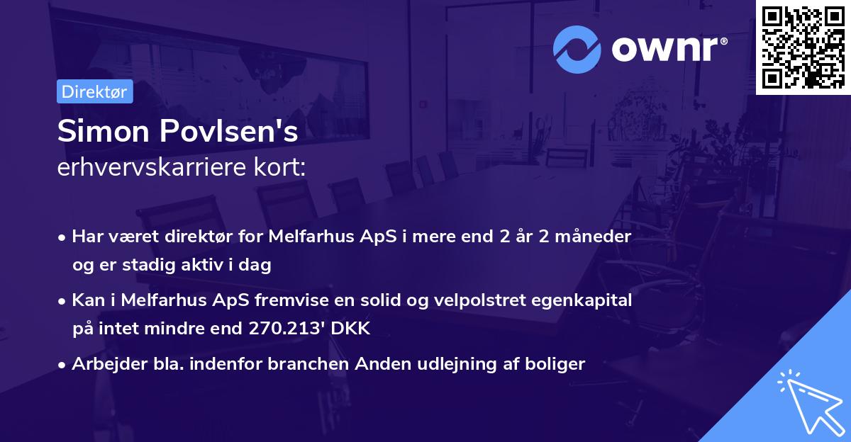 Simon Povlsen's erhvervskarriere kort