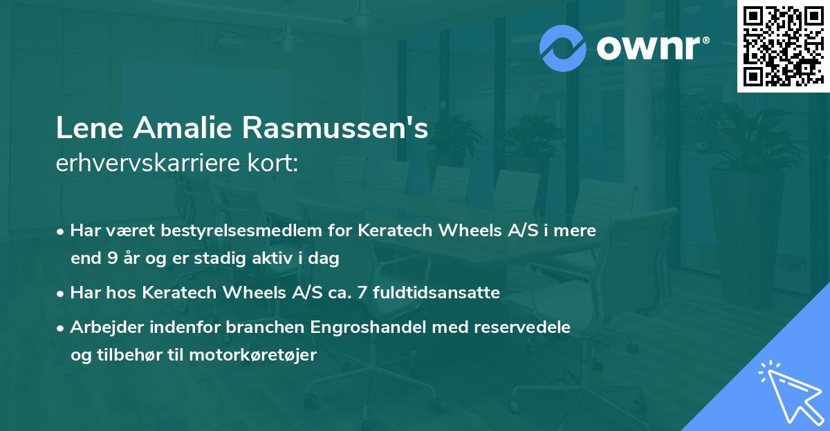 Lene Amalie Rasmussen's erhvervskarriere kort
