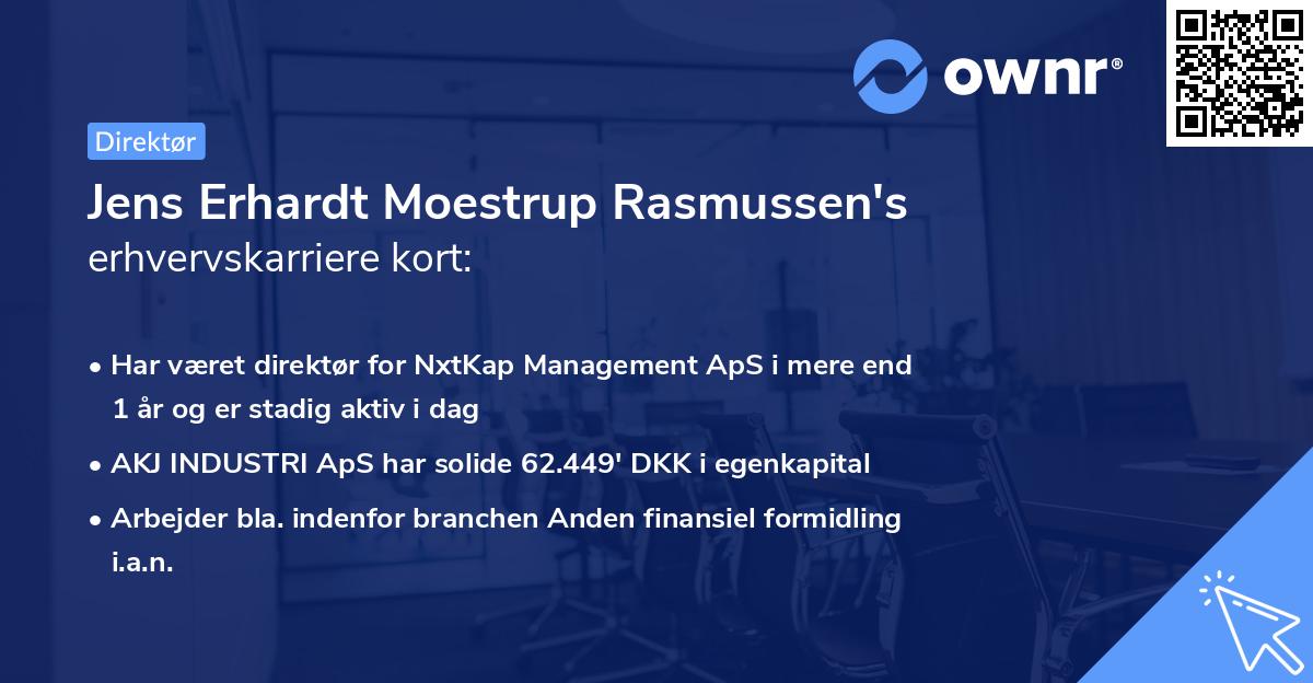 Jens Erhardt Moestrup Rasmussen's erhvervskarriere kort