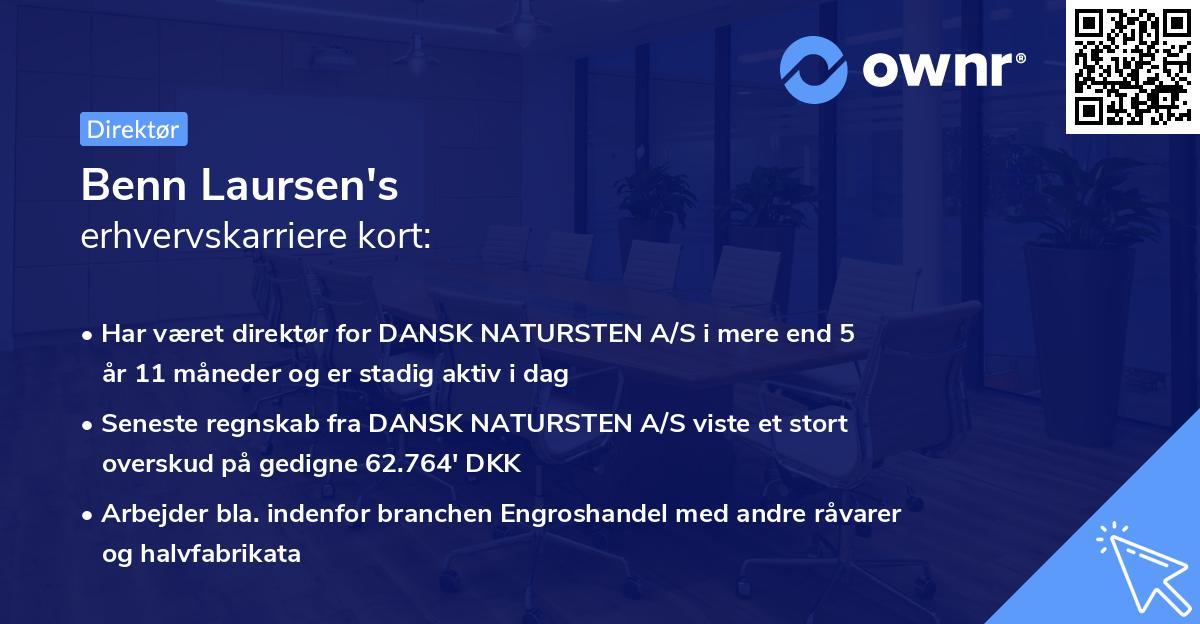Benn Laursen's erhvervskarriere kort