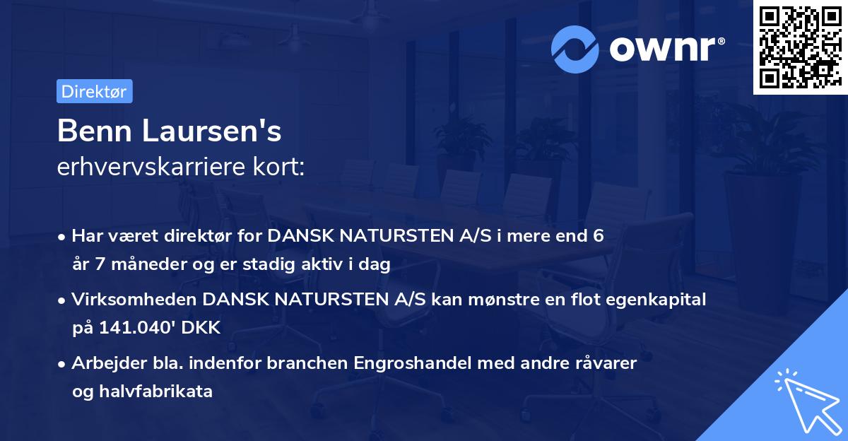 Benn Laursen's erhvervskarriere kort