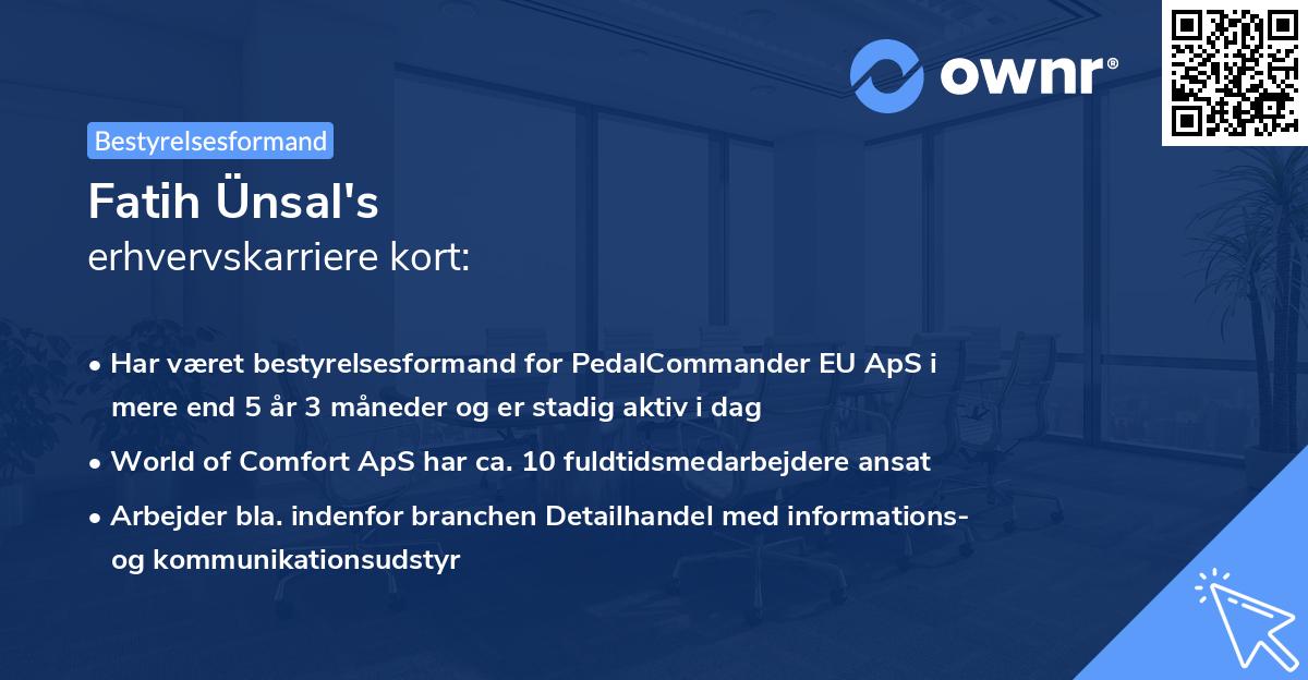 Fatih Ünsal's erhvervskarriere kort