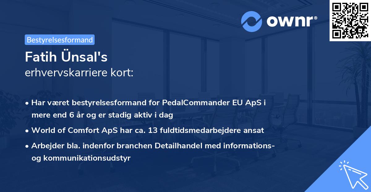 Fatih Ünsal's erhvervskarriere kort
