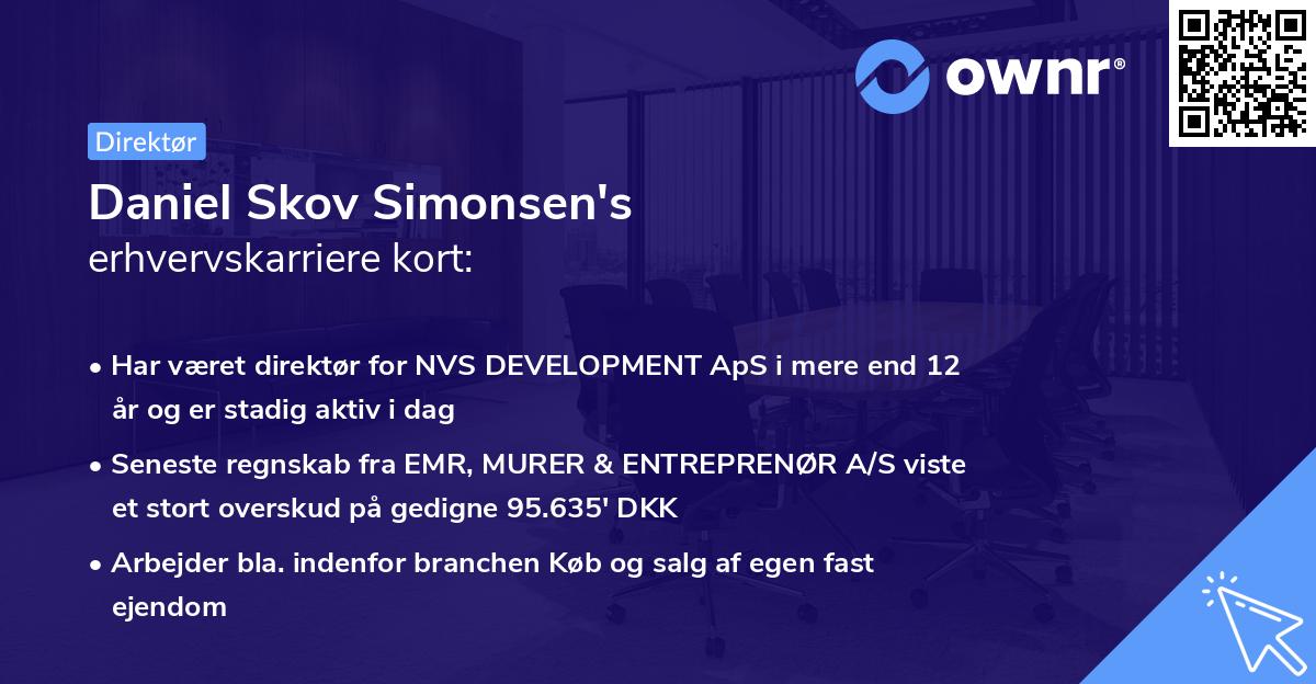 Daniel Skov Simonsen's erhvervskarriere kort