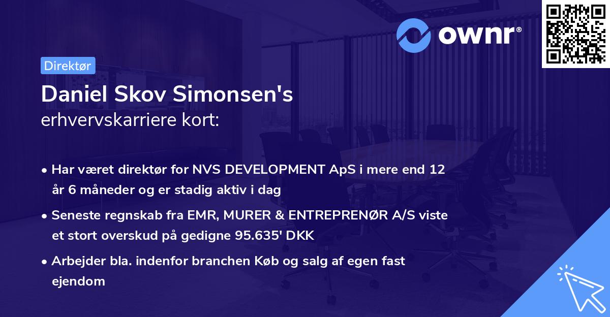 Daniel Skov Simonsen's erhvervskarriere kort