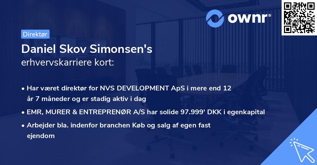 Daniel Skov Simonsen's erhvervskarriere kort