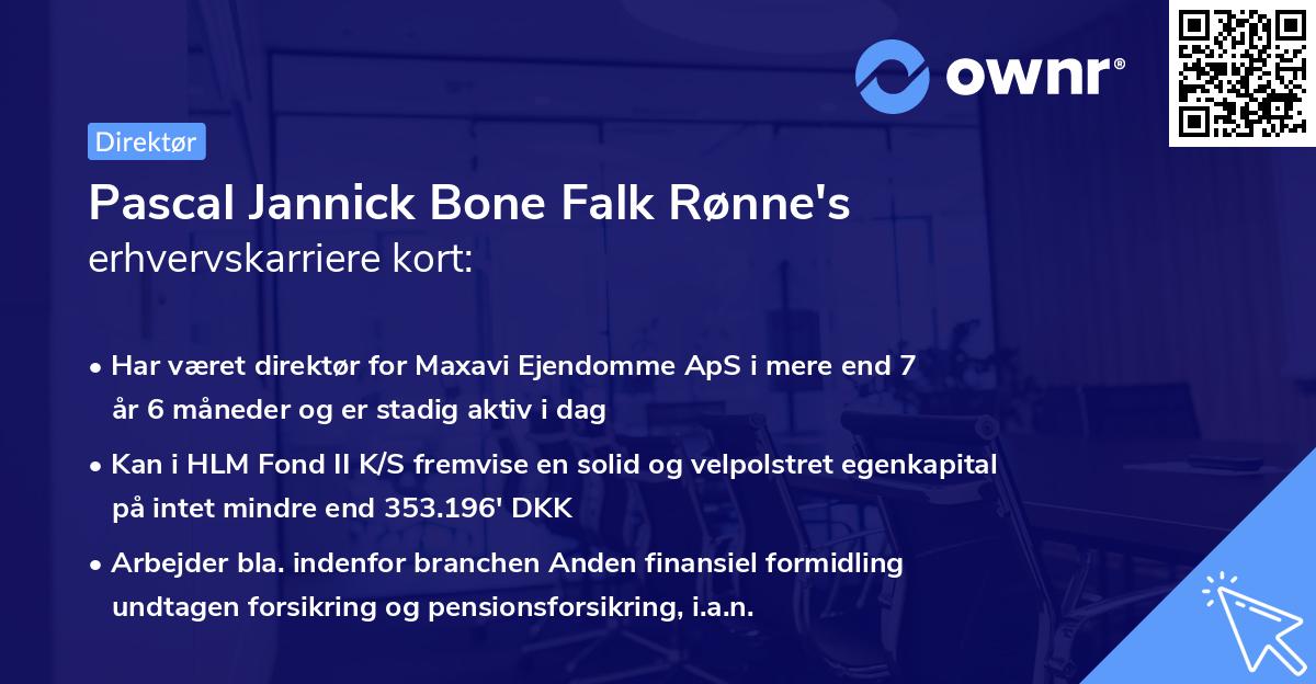 Pascal Jannick Bone Falk Rønne's erhvervskarriere kort