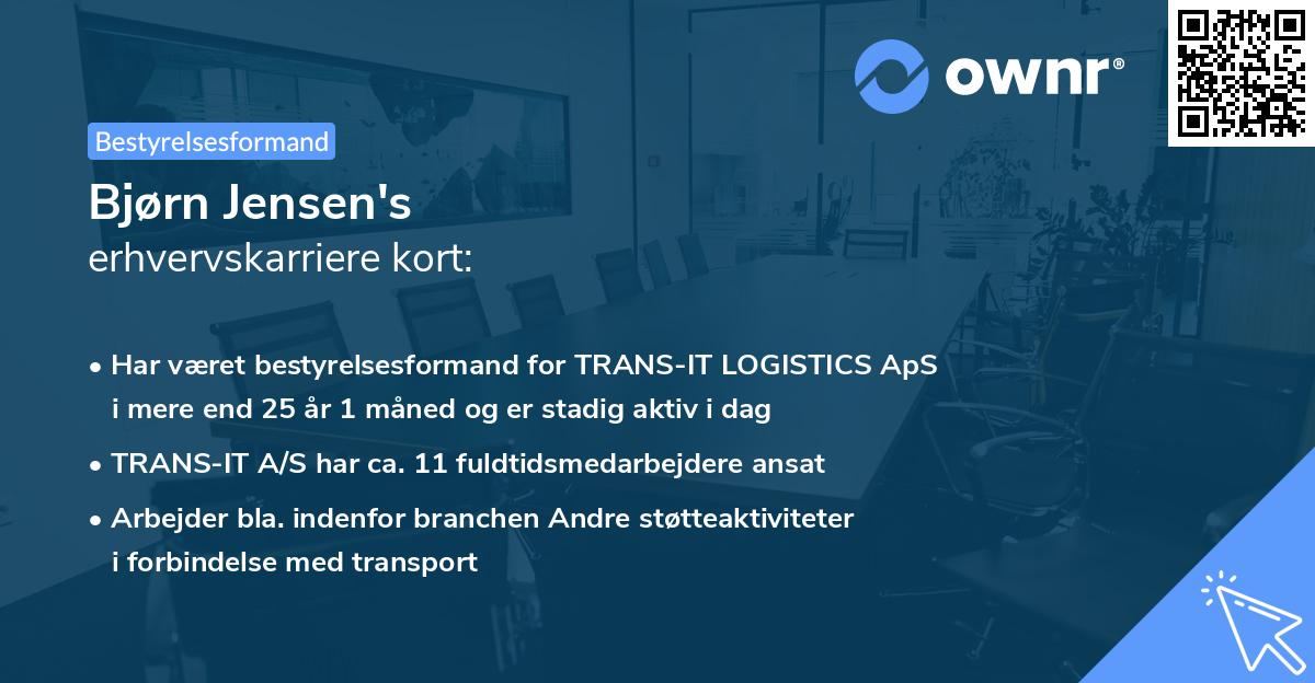 Bjørn Jensen's erhvervskarriere kort