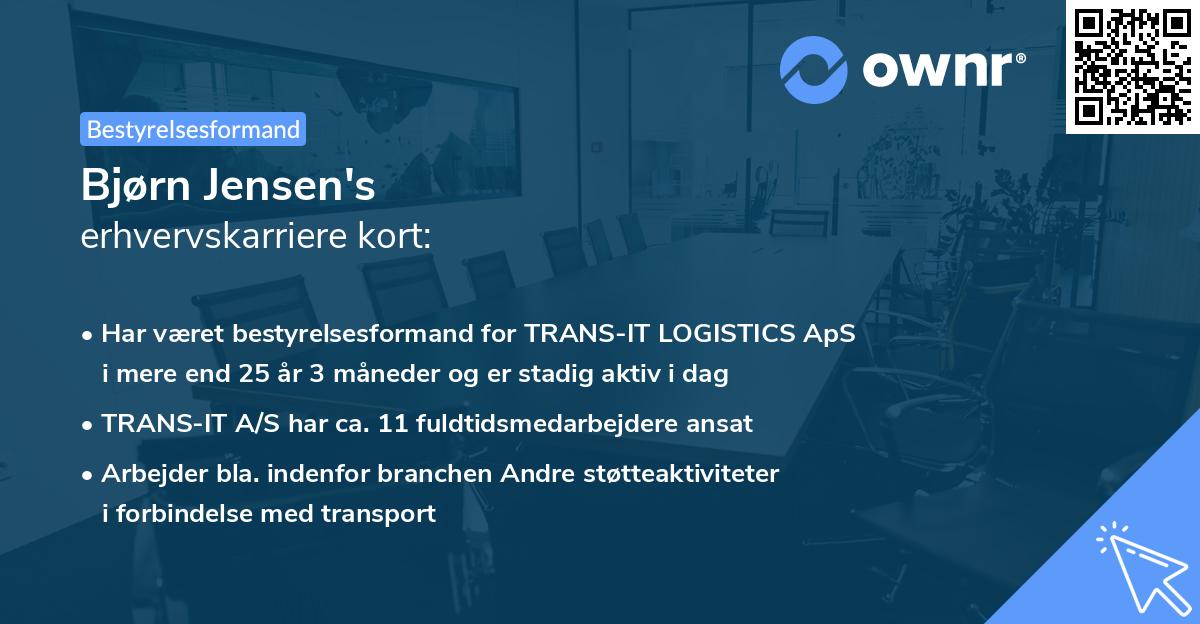 Bjørn Jensen's erhvervskarriere kort
