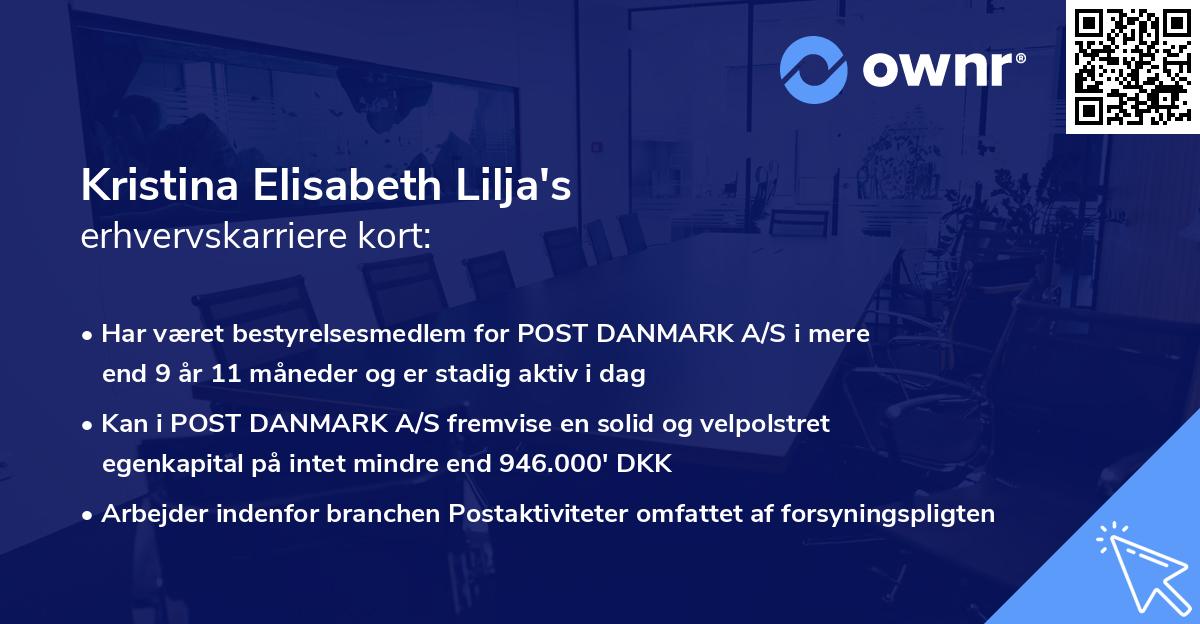 Kristina Elisabeth Lilja's erhvervskarriere kort