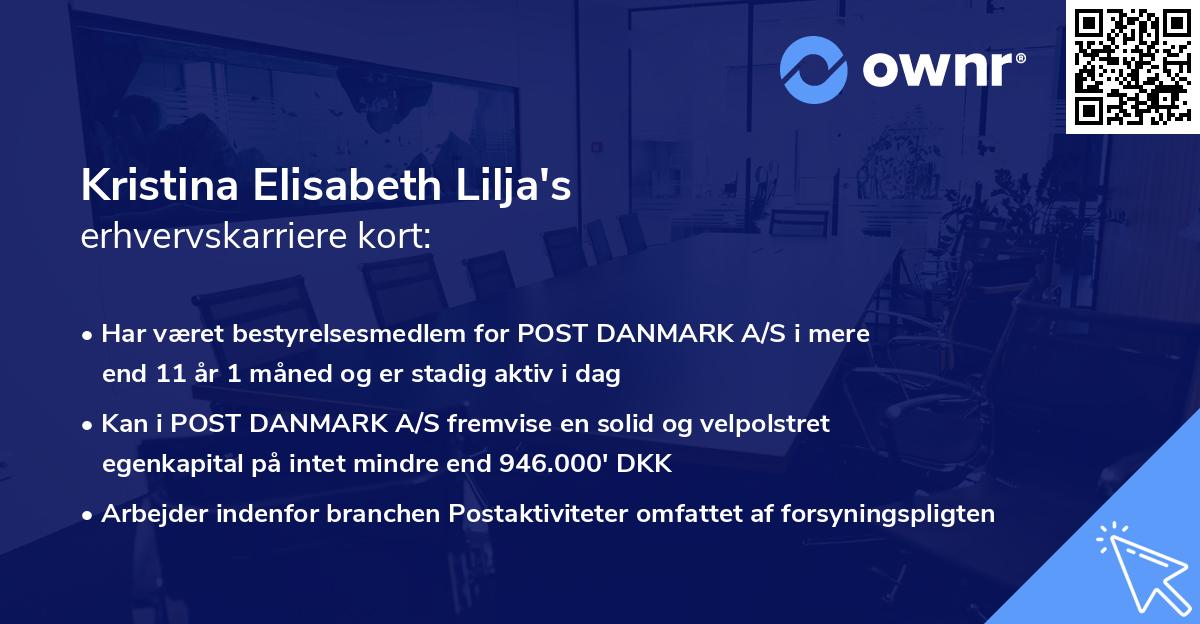 Kristina Elisabeth Lilja's erhvervskarriere kort