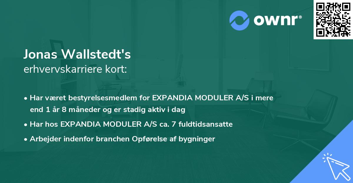 Jonas Wallstedt's erhvervskarriere kort