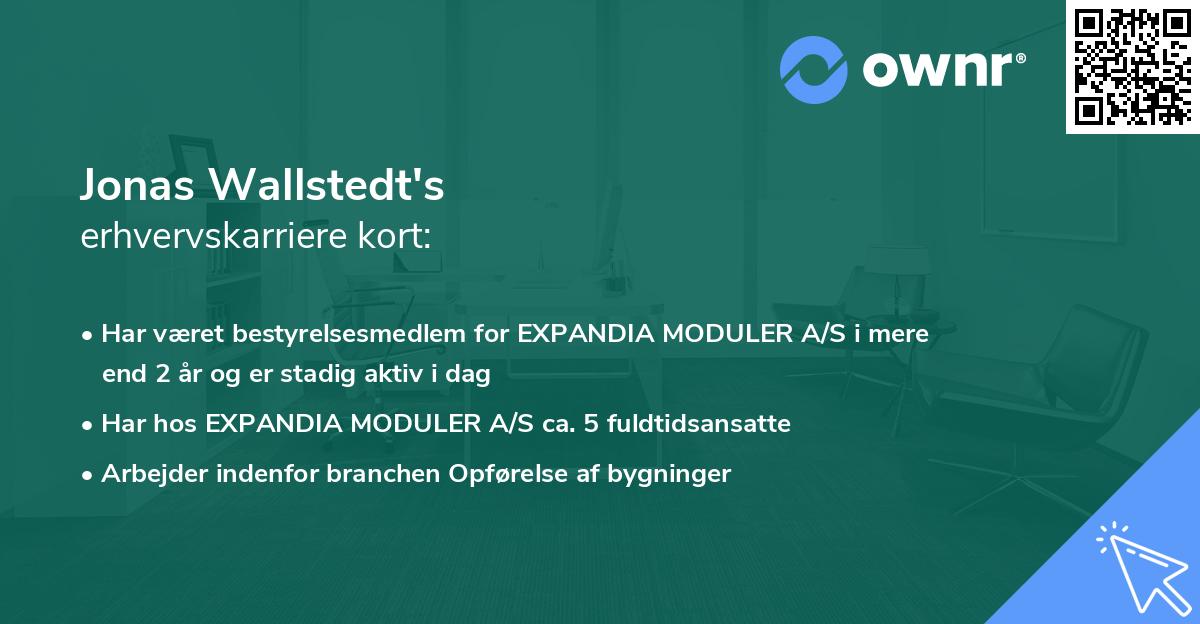 Jonas Wallstedt's erhvervskarriere kort