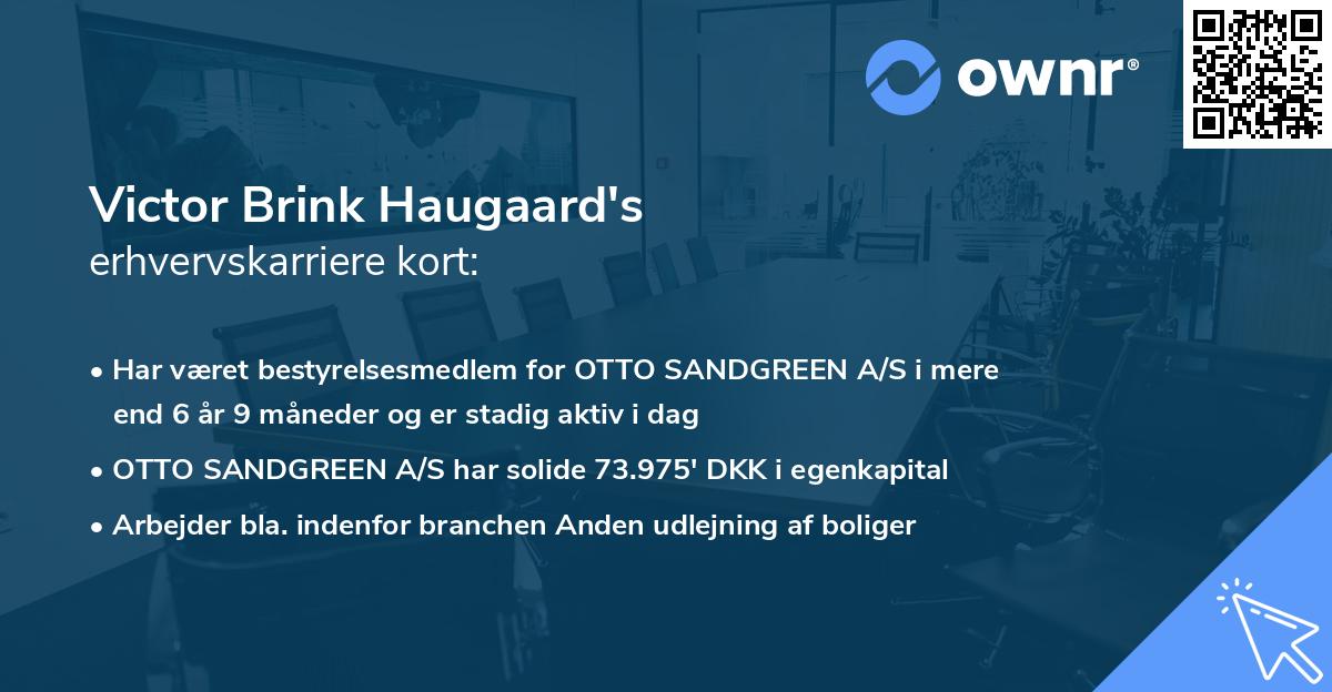 Victor Brink Haugaard's erhvervskarriere kort