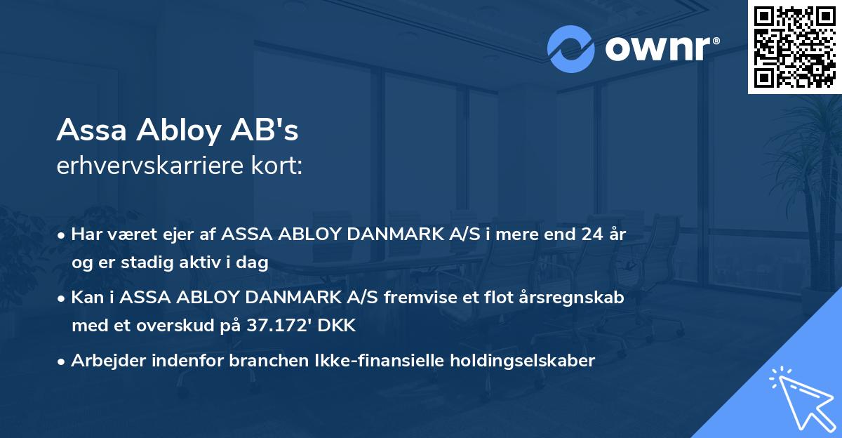 Assa Abloy AB's erhvervskarriere kort