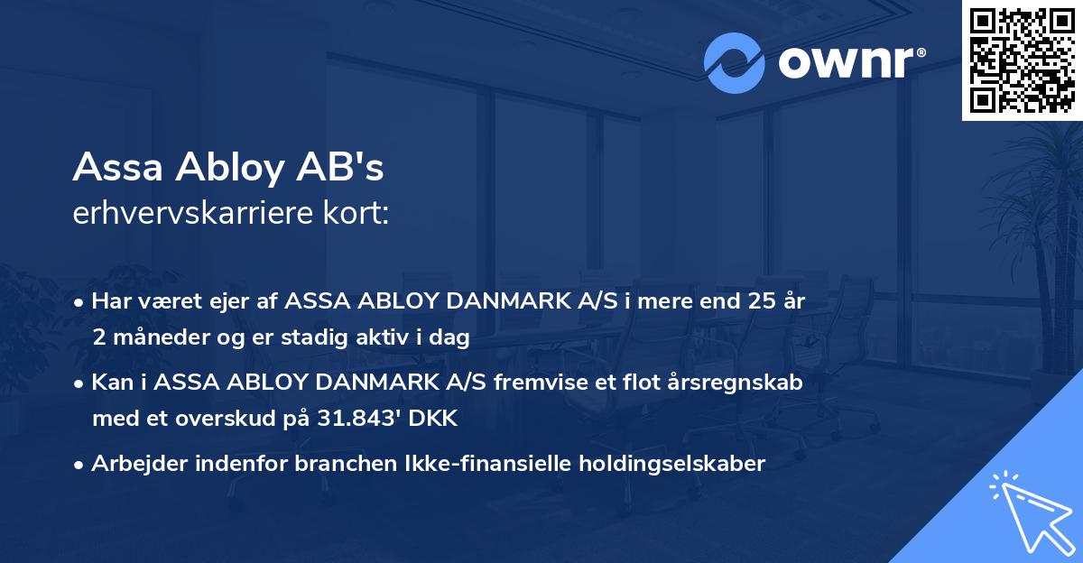 Assa Abloy AB's erhvervskarriere kort