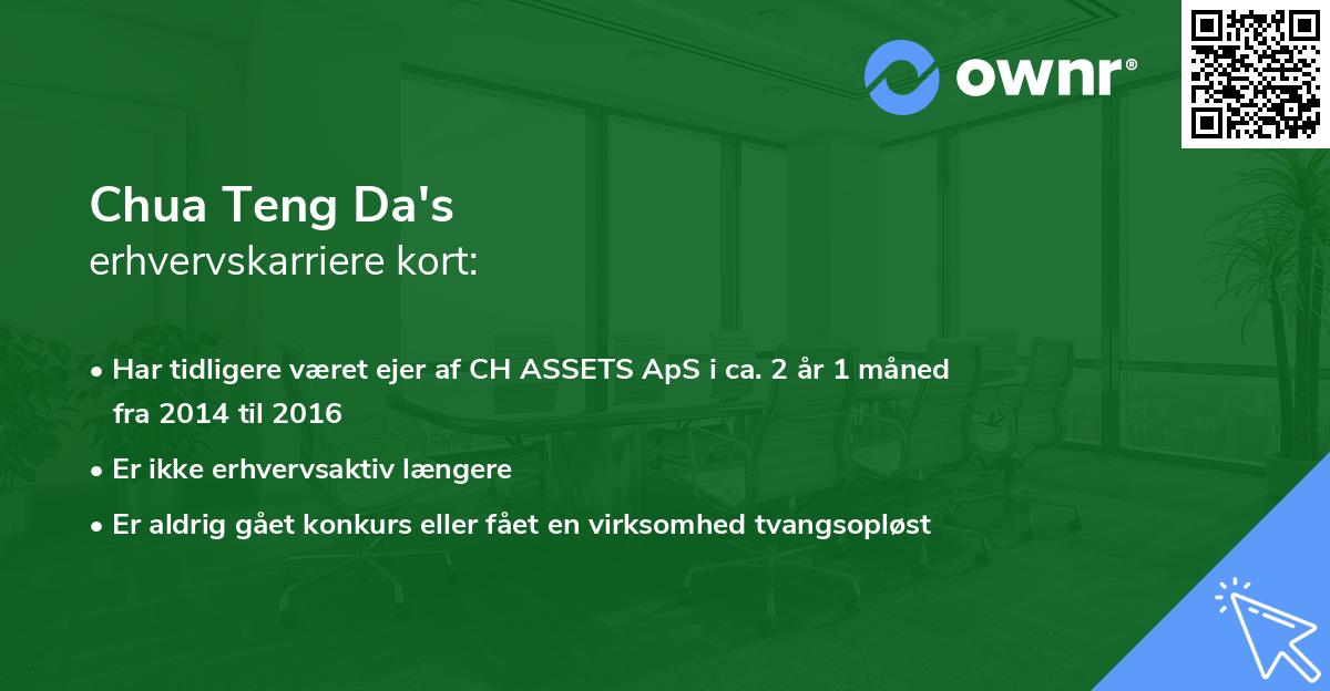 Chua Teng Da's erhvervskarriere kort