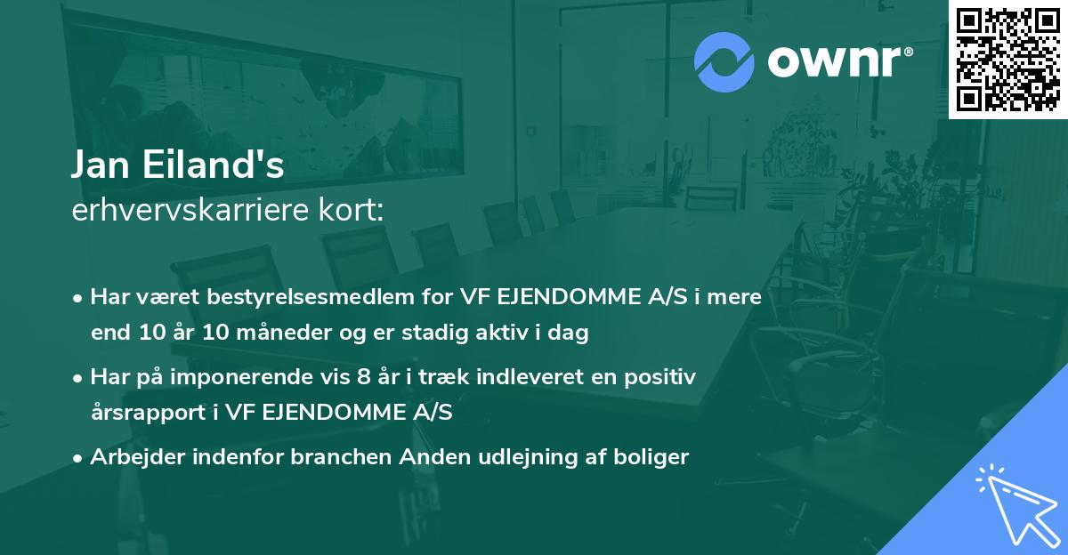 Jan Eiland's erhvervskarriere kort