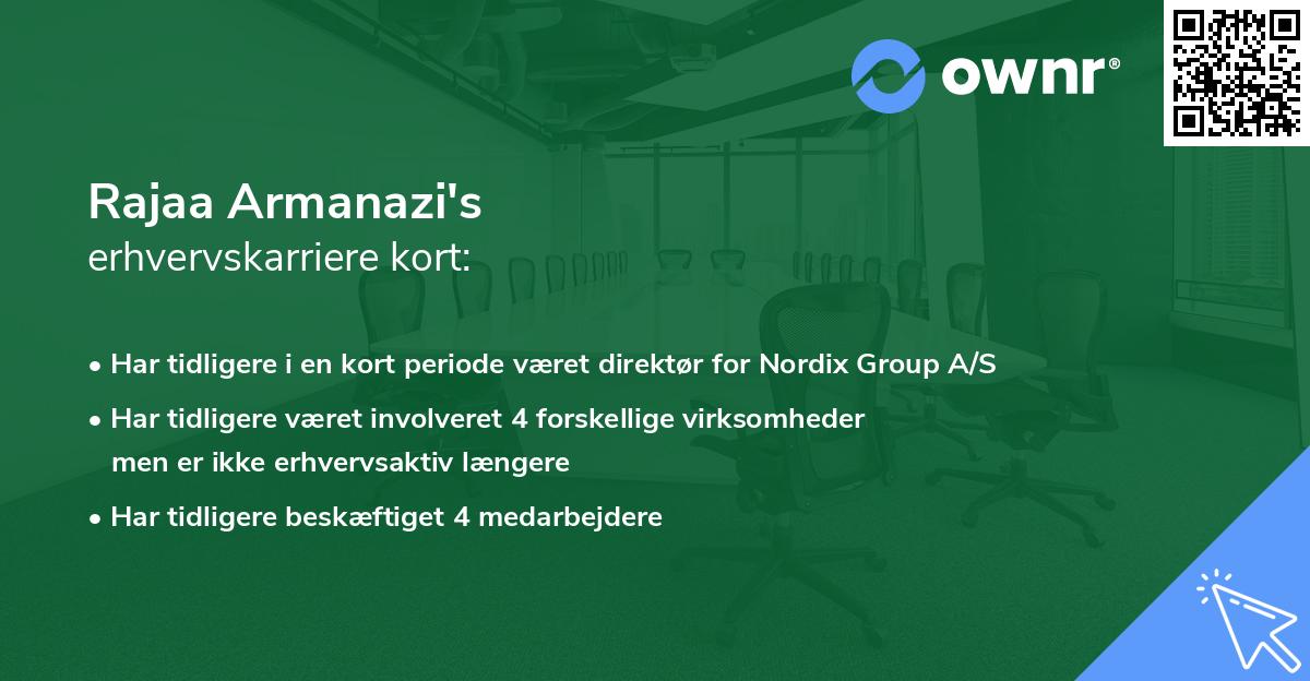 Rajaa Armanazi's erhvervskarriere kort