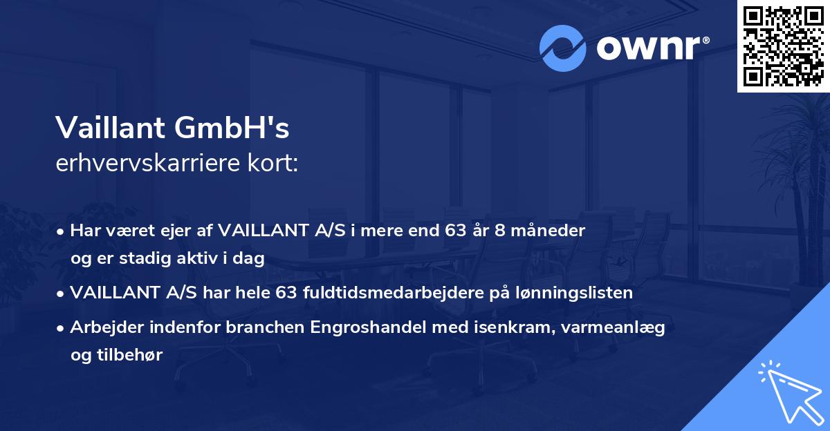 Vaillant GmbH's erhvervskarriere kort